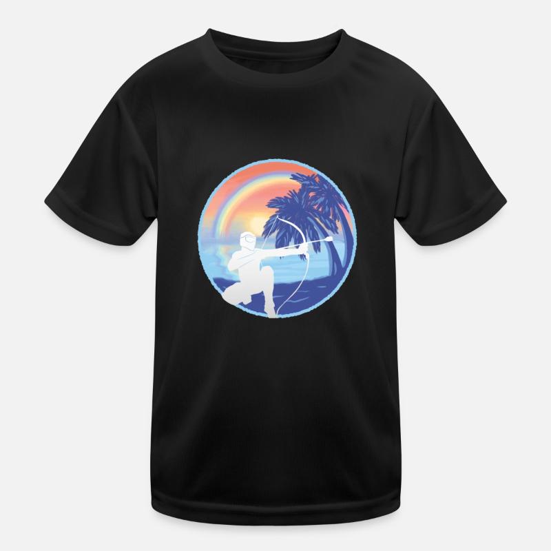 Arrowtag Bogenschießen - Kinder Funktions-T-Shirt - Schwarz