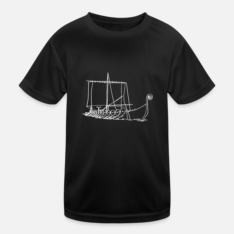 Nordische Mythologie Wikingerboot Oneline Nordic Kinder Funktions-T-Shirt