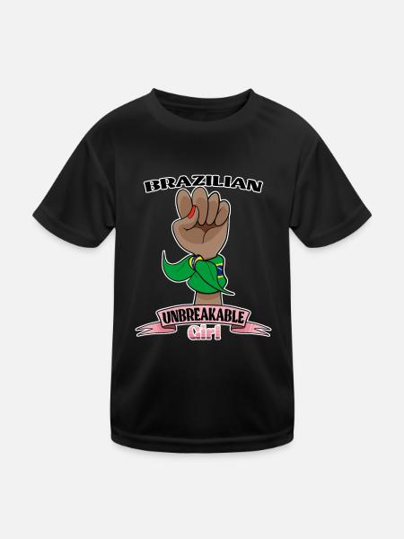 Brazilian Girl Unbreakable I Brazilian Heritage - Kinder Funktions-T-Shirt - Schwarz - Vorne