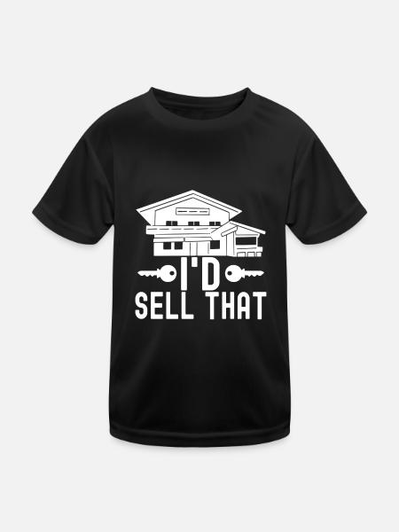 Real estate marker Markler Immobilien - Kids Functional T-Shirt - black - Front