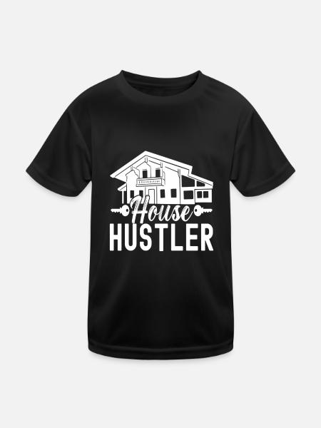 Real estate marker Markler Immobilien - Kids Functional T-Shirt - black - Front