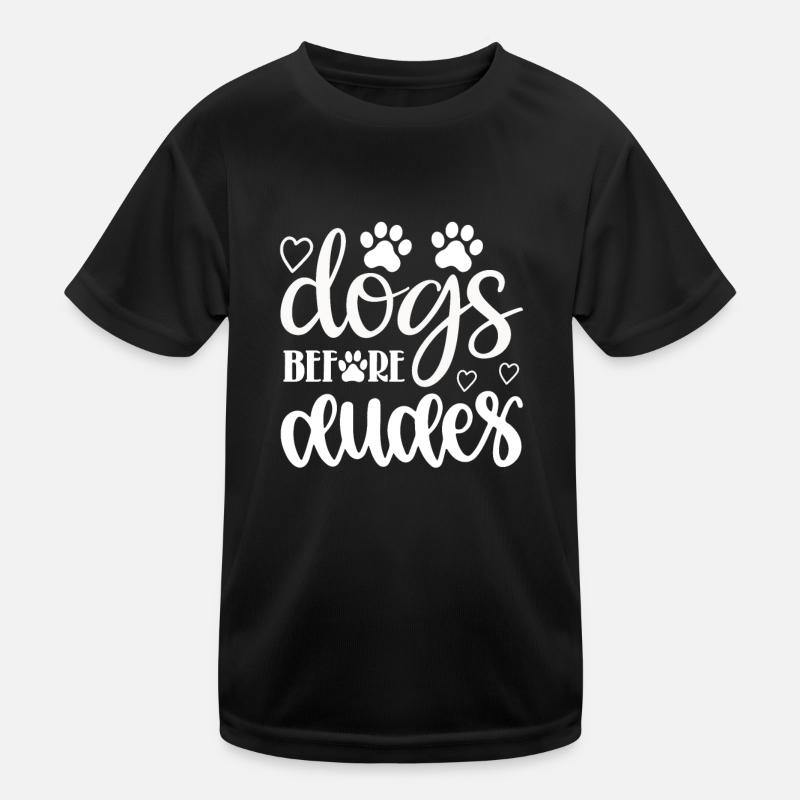 Hunde vor Kerlen Kinder Funktions-T-Shirt