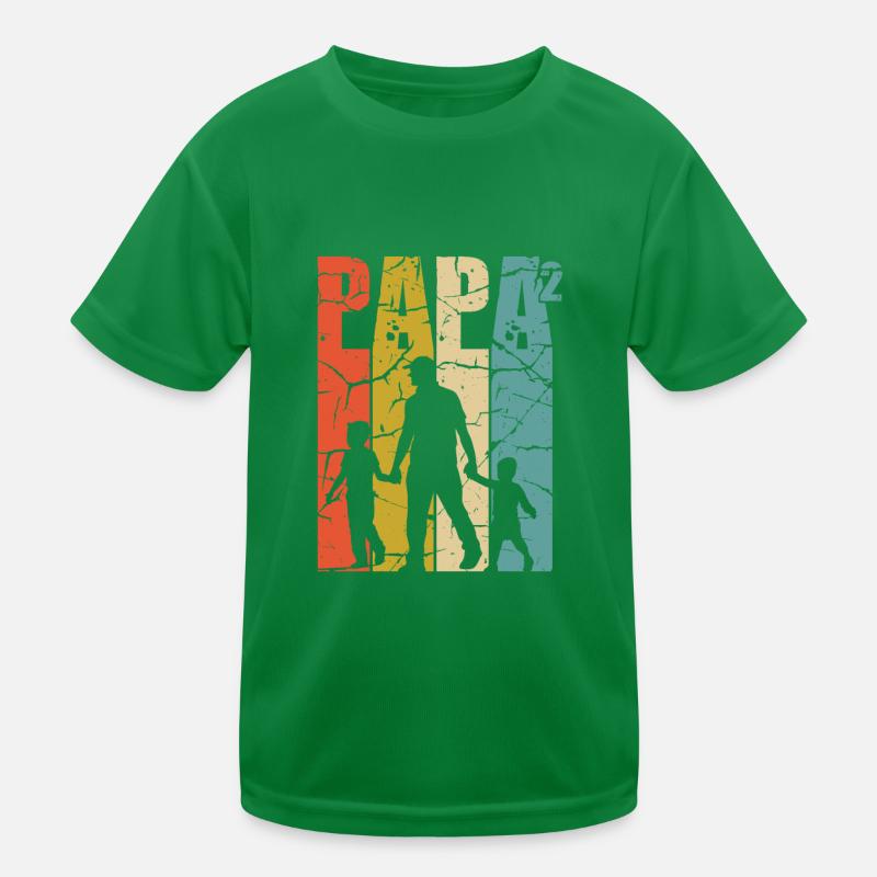 Papa hoch 2 Kinder Funktions-T-Shirt