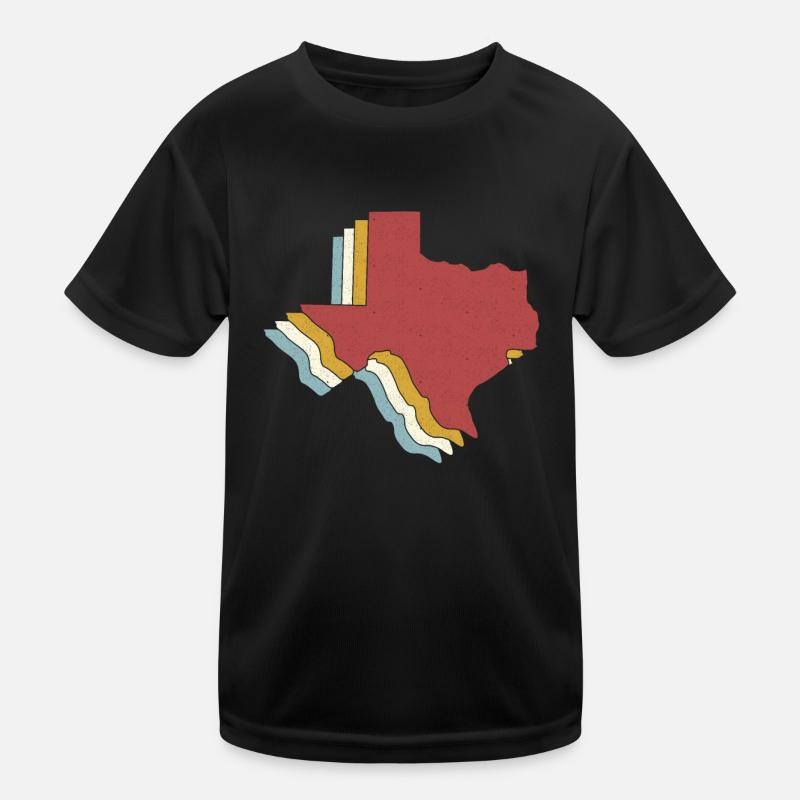 US State - Vintage Map Texas Kids Functional T-Shirt