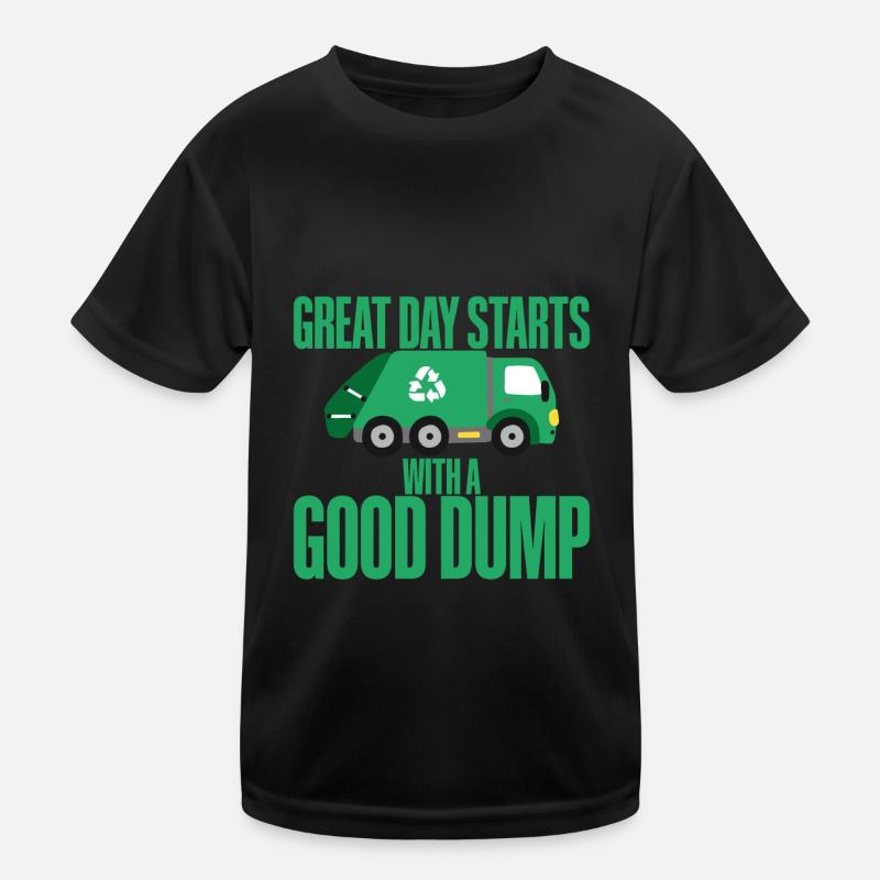 Great Day Starts With A Good Dump Kids Functional T-Shirt