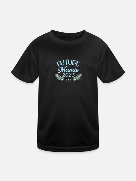 Future Mamie 2023 Idée Cadeau Annonce Grossesse - T-shirt sport Enfant - noir - Devant