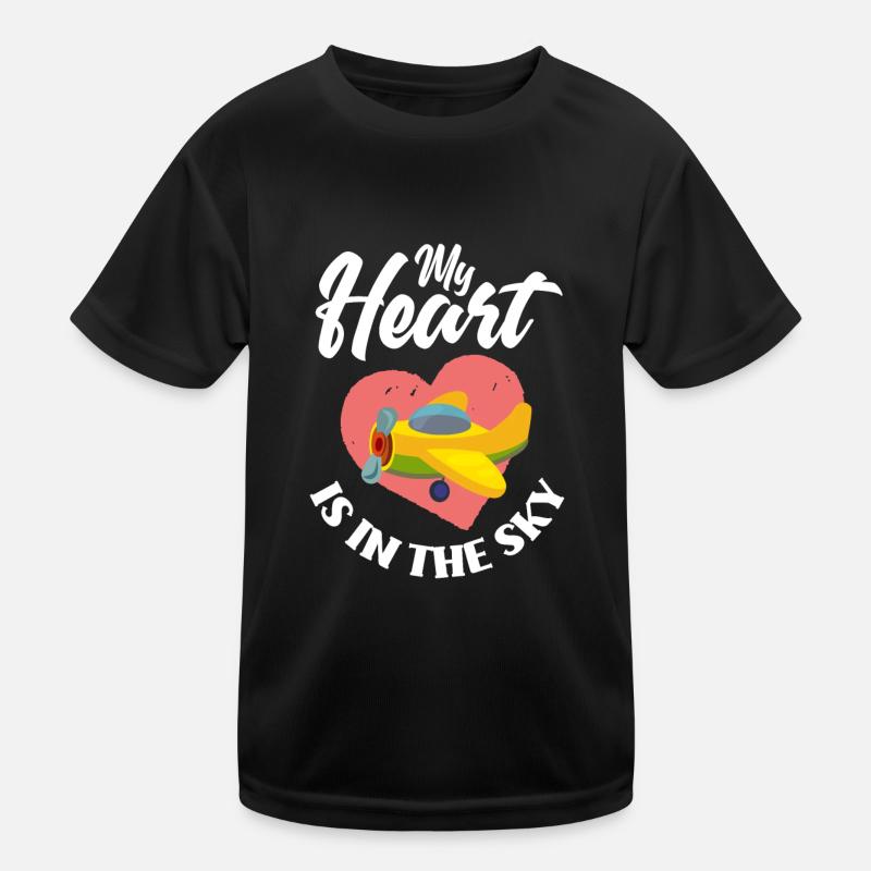 Flugzeug Luftfahrt Pilot Lustiges Piloten Geschenk - Kinder Funktions-T-Shirt - Schwarz