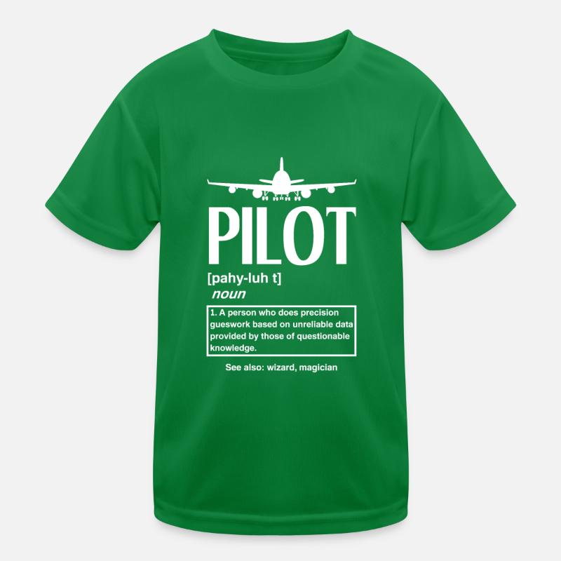 Flugzeug Luftfahrt Pilot Lustiges Piloten Geschenk Kinder Funktions-T-Shirt
