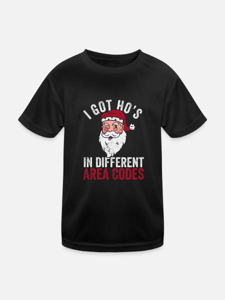 J’ai Hos dans différents indicatifs régionaux Noël - T-shirt sport Enfant - noir - Devant