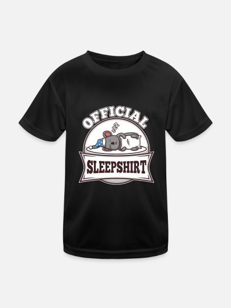 Official Sleeping Shirt Koala - Kids Functional T-Shirt - black - Front