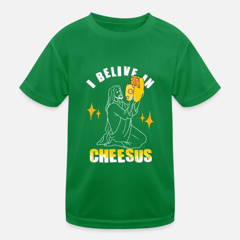 Ich Glaube An Cheesus - Lustiger Käse Kinder Funktions-T-Shirt