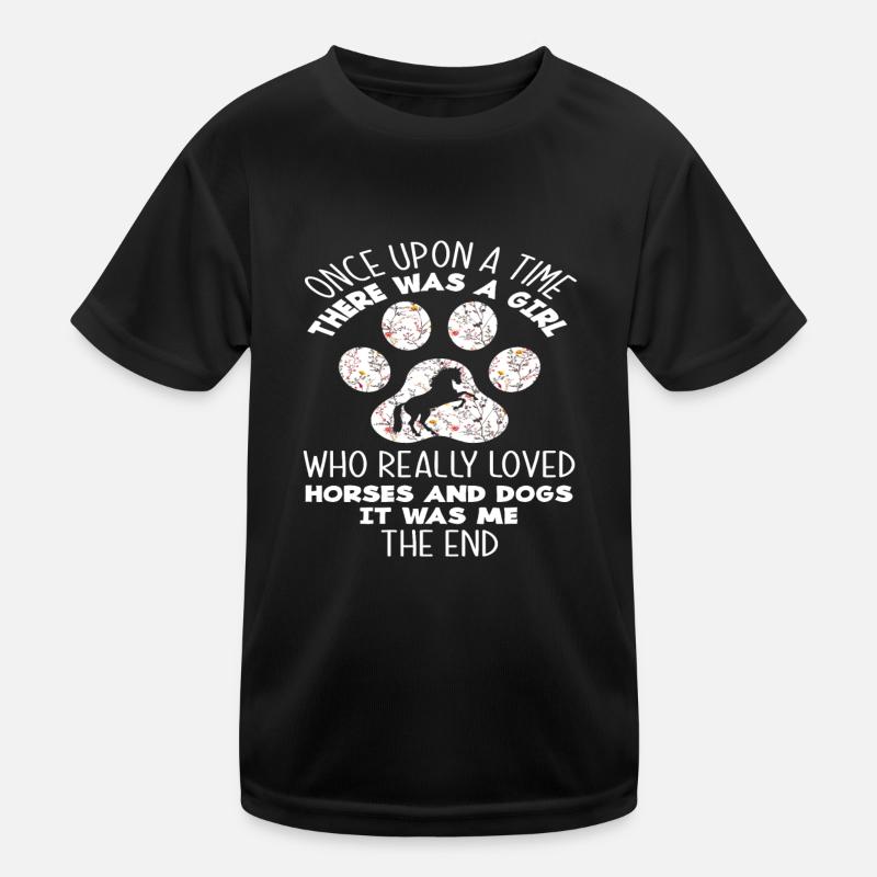 Hunde Pferde Mädchen Frau Kinder Funktions-T-Shirt