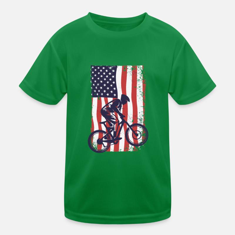 Drapeau américain Descente T-shirt sport Enfant