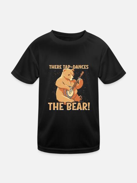 Tap-dances the bear! - Denglish sayings Denglish - Kids Functional T-Shirt - black - Front