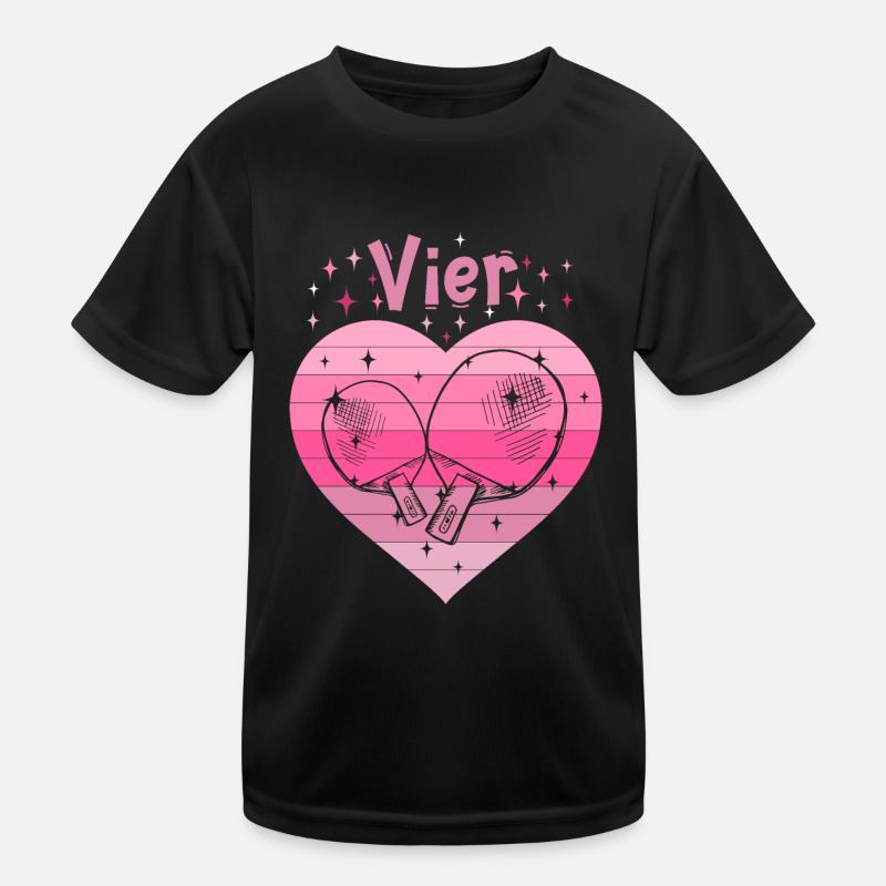 Tischtennis Mädchen 4. Geburtstag Kinder Funktions-T-Shirt