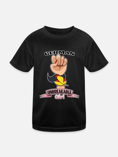 German Girl Unbreakable I German Heritage I - Kinder Funktions-T-Shirt - Schwarz - Vorne