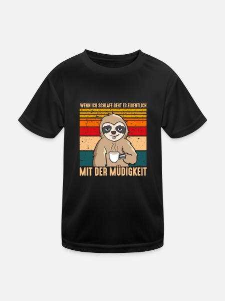 Wenn Ich Schlafe Geht Es Mit Der Müdigkeit - Kinder Funktions-T-Shirt - Schwarz - Vorne