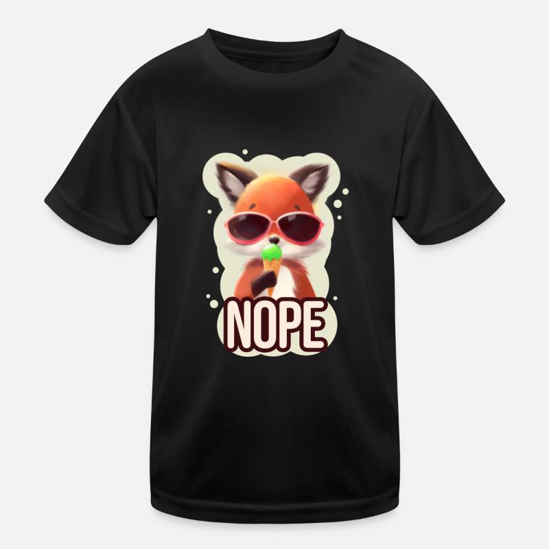 Lustiger Fuchs isst Eis Nope Kinder Funktions-T-Shirt