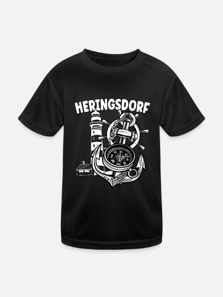 Heringsdorf - Kinder Funktions-T-Shirt - Schwarz