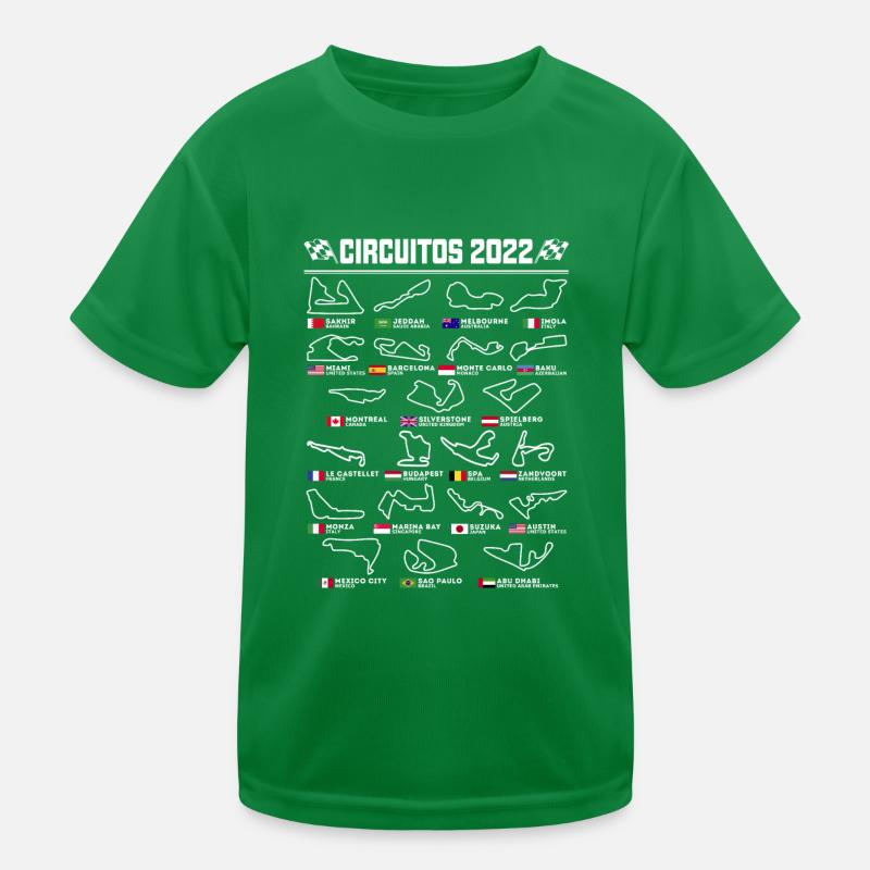 Spanish Car Circuits Kids Functional T-Shirt