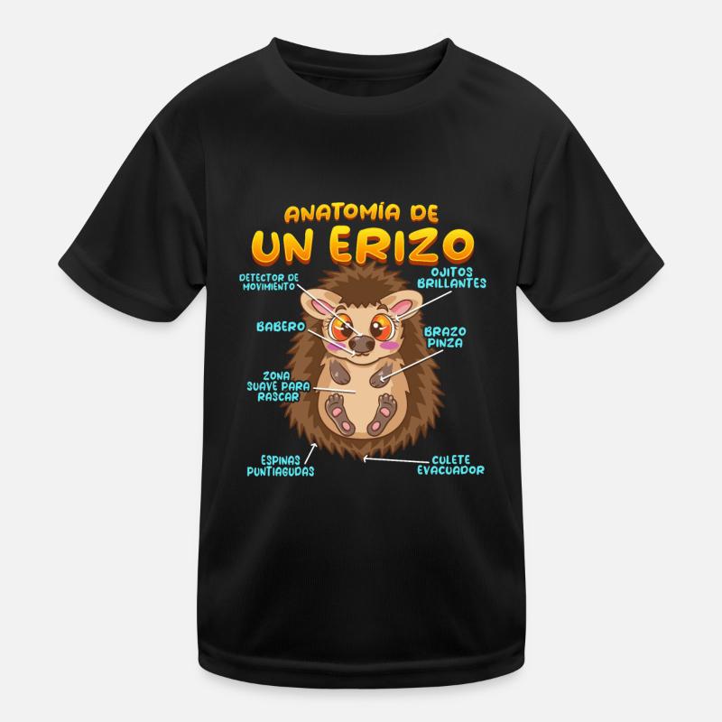 Anatomie eines lustigen Igels Kinder Funktions-T-Shirt