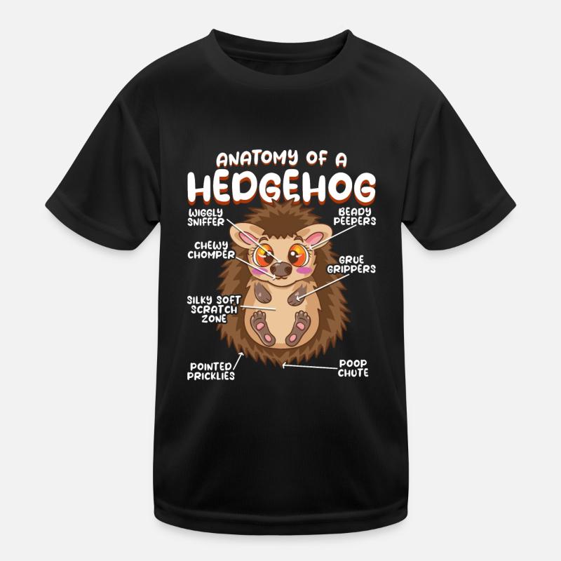 Anatomie eines lustigen Igels Kinder Funktions-T-Shirt
