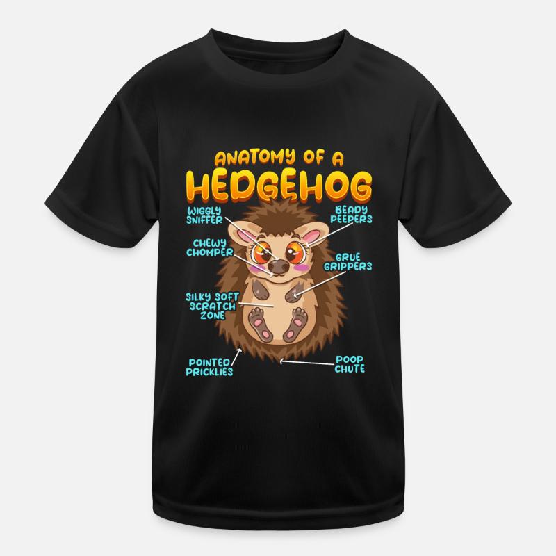 Anatomie eines lustigen Igels Kinder Funktions-T-Shirt