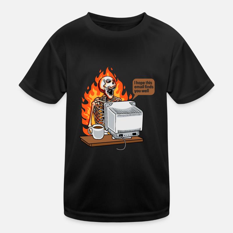 Gesättigter Kaffee bei der Arbeit Neue E-Mail Kinder Funktions-T-Shirt