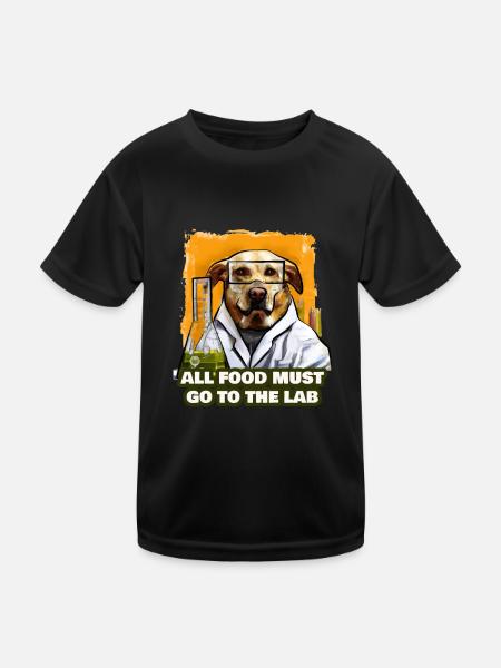 All Food Must Go To The Lab - Kids Functional T-Shirt - black - Front
