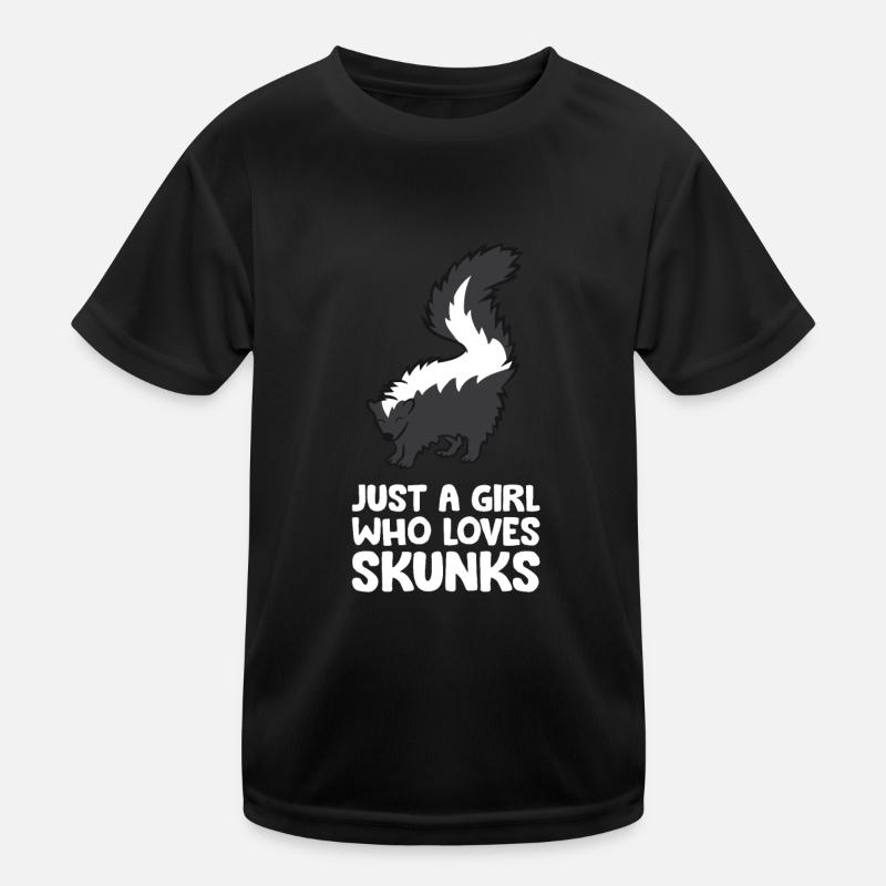 Nur ein Mädchen, das Stinktiere liebt Kinder Funktions-T-Shirt