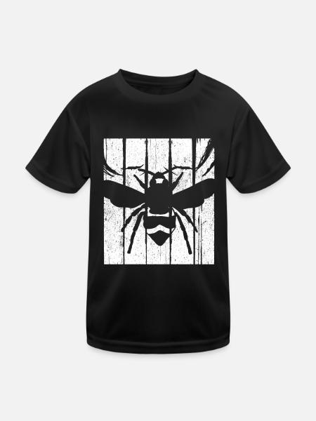 Vintage Bienen Flüsterer Bee Imker Biene Imkerei M - Kinder Funktions-T-Shirt - Schwarz - Vorne