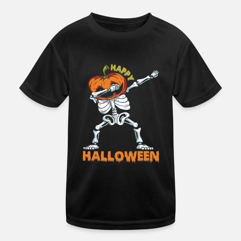 Joyeux Halloween Squelette Citrouille Halloween Dabbing T-shirt sport Enfant