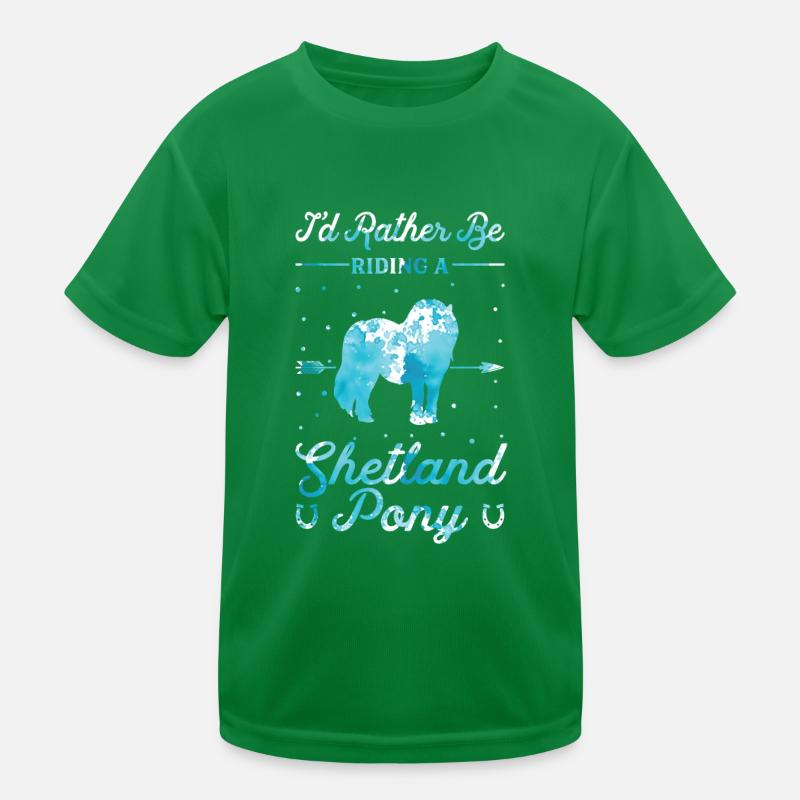 Riding a Shetland Pony Kids Functional T-Shirt