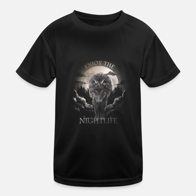 Profitez de la vie nocturne I Wolf Moon T-shirt sport Enfant