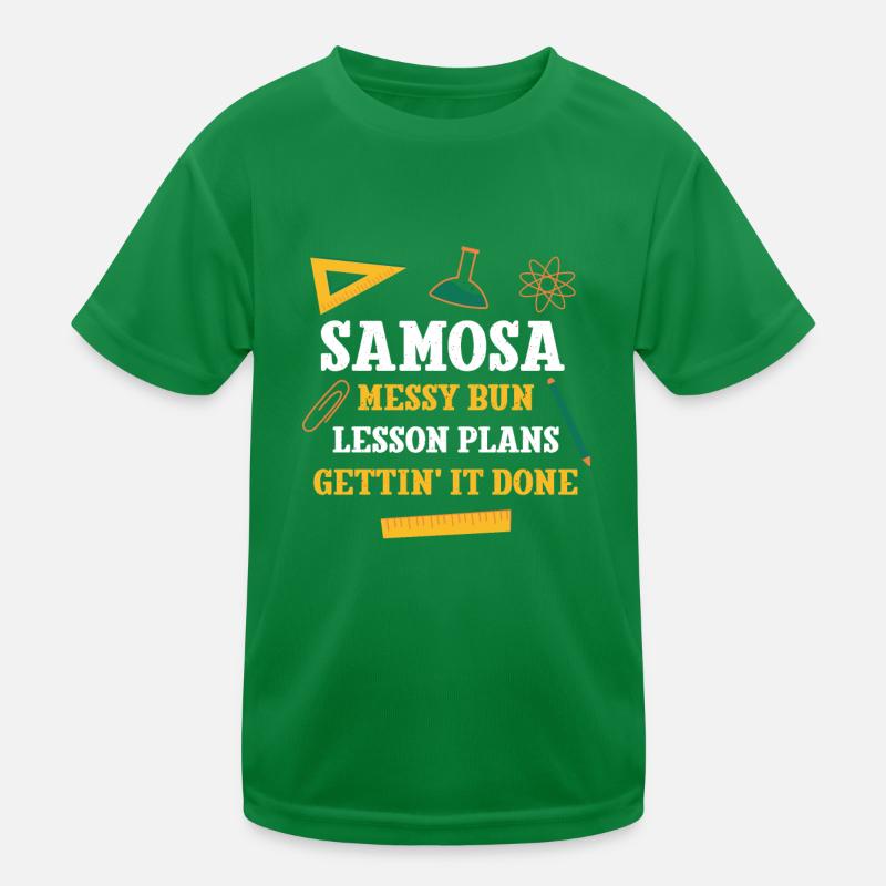 Samosa Messy Bun Plans de cours Drôle Enseignant Humour T-shirt sport Enfant