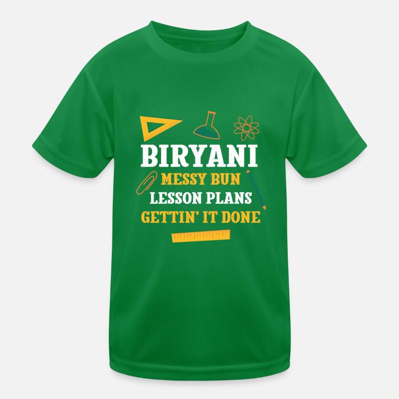 Biryani Messy Bun Plans de leçon Drôle Professeur T-shirt sport Enfant