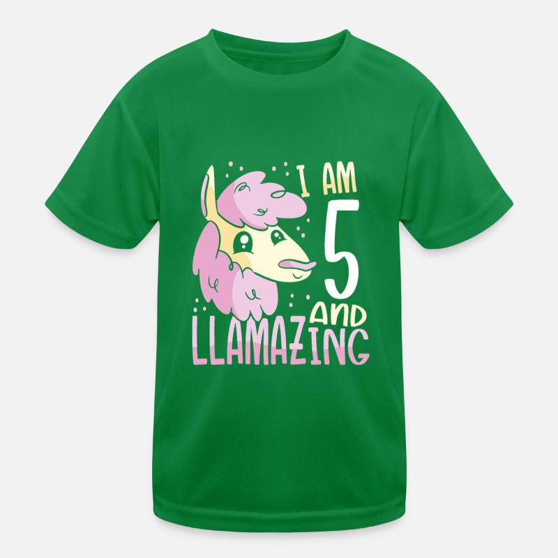 I Am A Five-Year-Old Lama Kids Functional T-Shirt