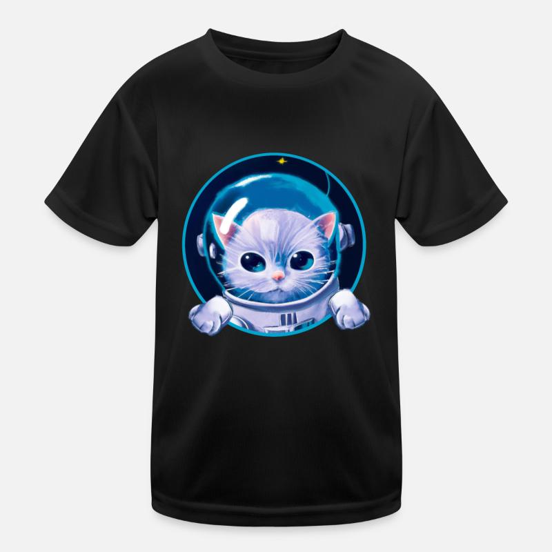 Kitten in Space Kids Functional T-Shirt