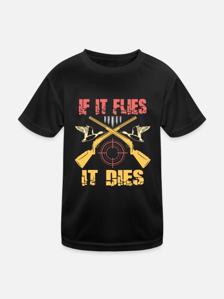 Duck Hunt Duck Hunter Bird Hunting Duck Hunting - Kinder Funktions-T-Shirt - Schwarz - Vorne