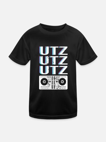 UTZ UTZ UTZ Cool Retro Techno Lover Designs - Kids Functional T-Shirt - black - Front