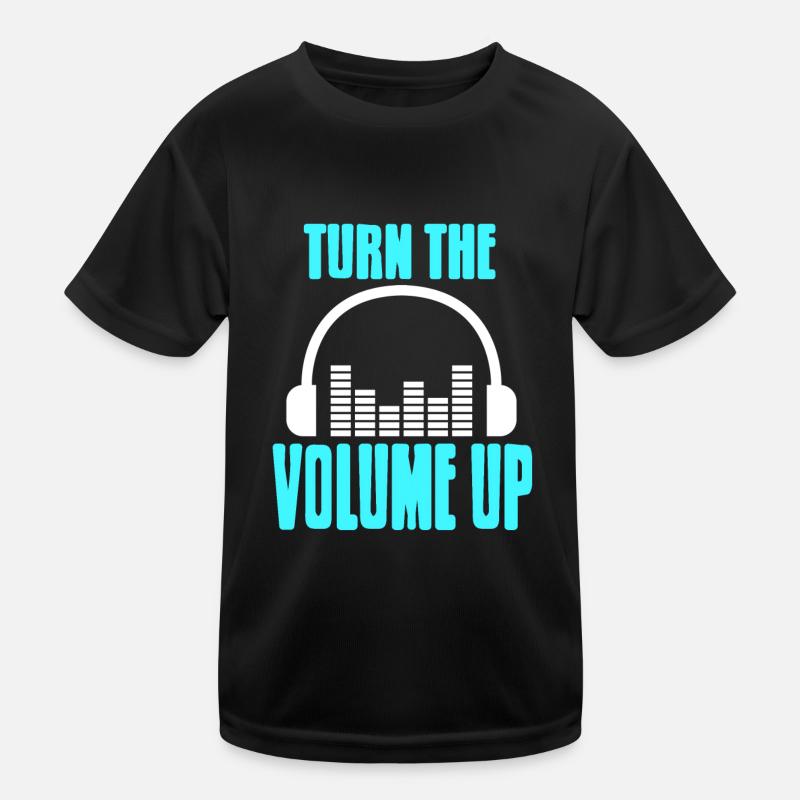 Turn The Volume Up Cool Retro DJ Techno Lover Kids Functional T-Shirt