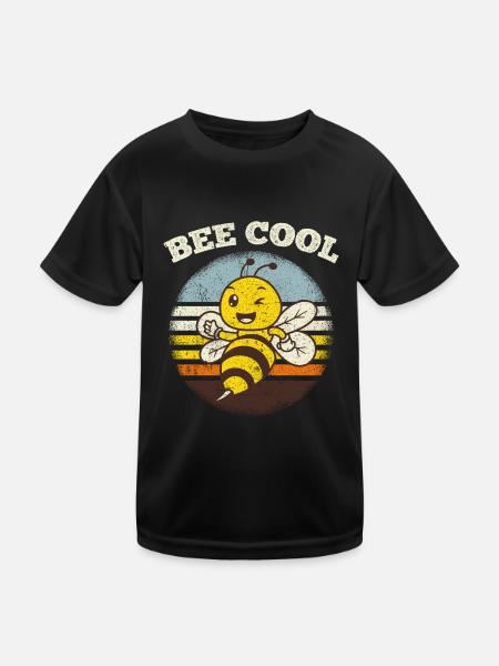 Bee Cool Bienen Imker Nachhaltigkeit Klimaschutz U - Kinder Funktions-T-Shirt - Schwarz - Vorne