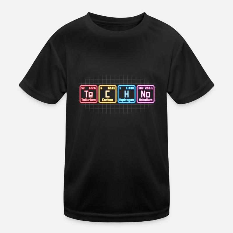 Electronic Music Techno Periodic Table DJ Kids Functional T-Shirt