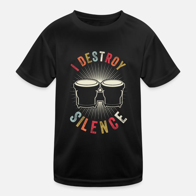 Silent Destroy - Vintage Bongo Drums Kids Functional T-Shirt