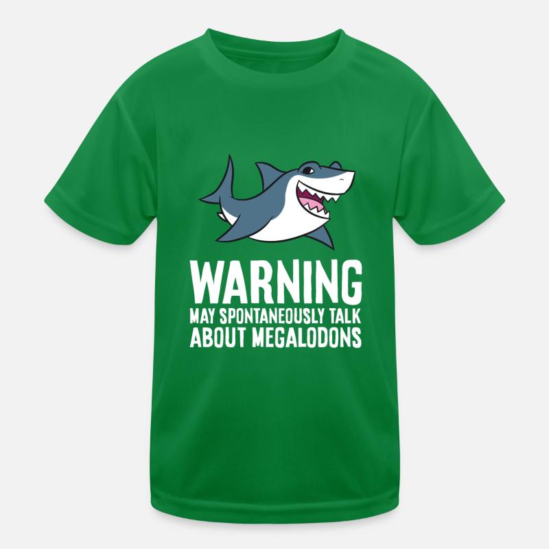 Warnung kann spontan über Megalodons sprechen Kinder Funktions-T-Shirt