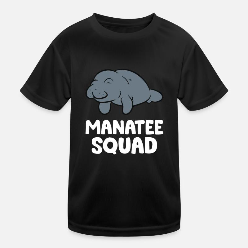 Manatee-Kader Team Manatee - Kinder Funktions-T-Shirt - Schwarz