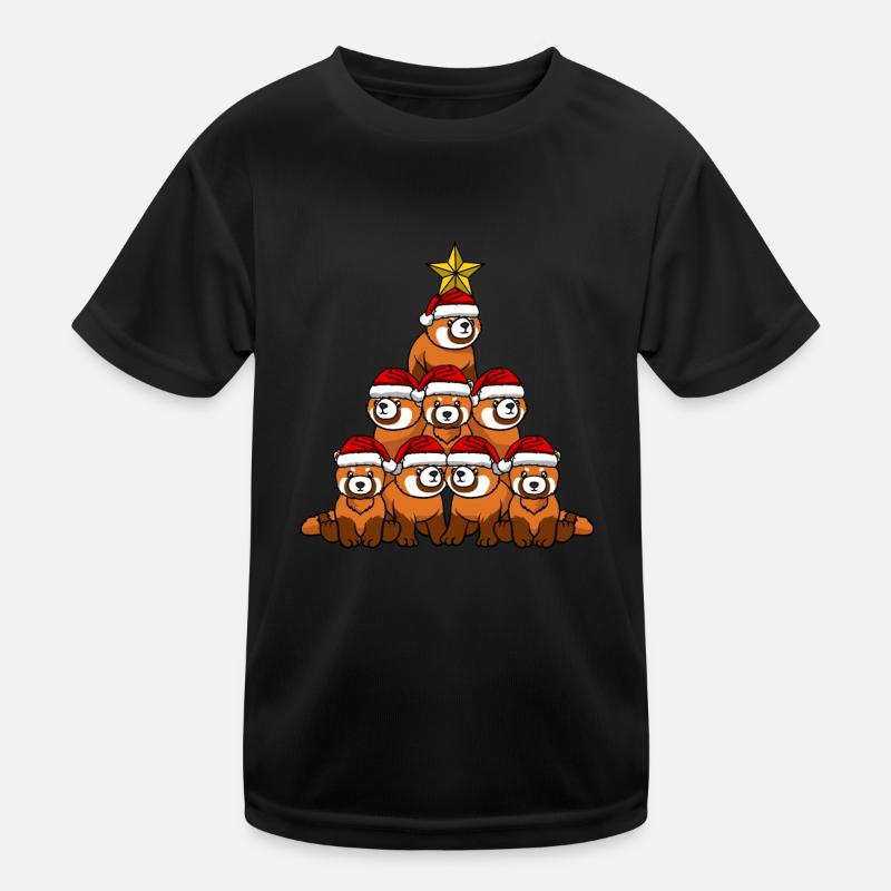 Arbre de Noël Panda Roux T-shirt sport Enfant