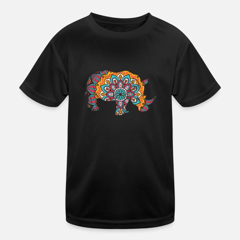 Mandala Rhino Geometre Pattern T-shirt sport Enfant