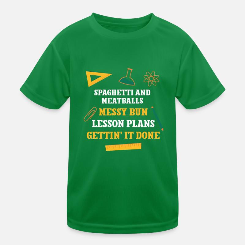 Spaghetti et boulettes de viande En désordre Bun Plans de leçon T-shirt sport Enfant