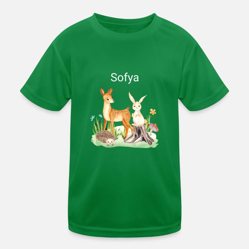Animal deer rabbit hedgehog Sofya Kinder Funktions-T-Shirt